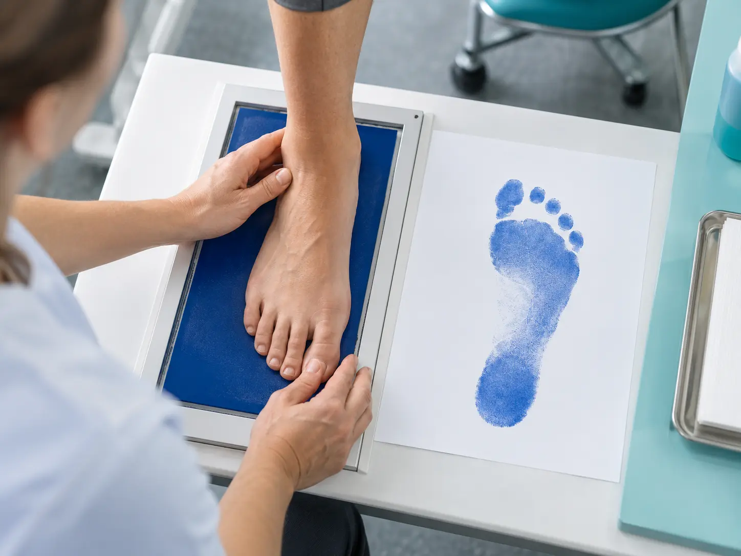 Foot blueprint record being taken
