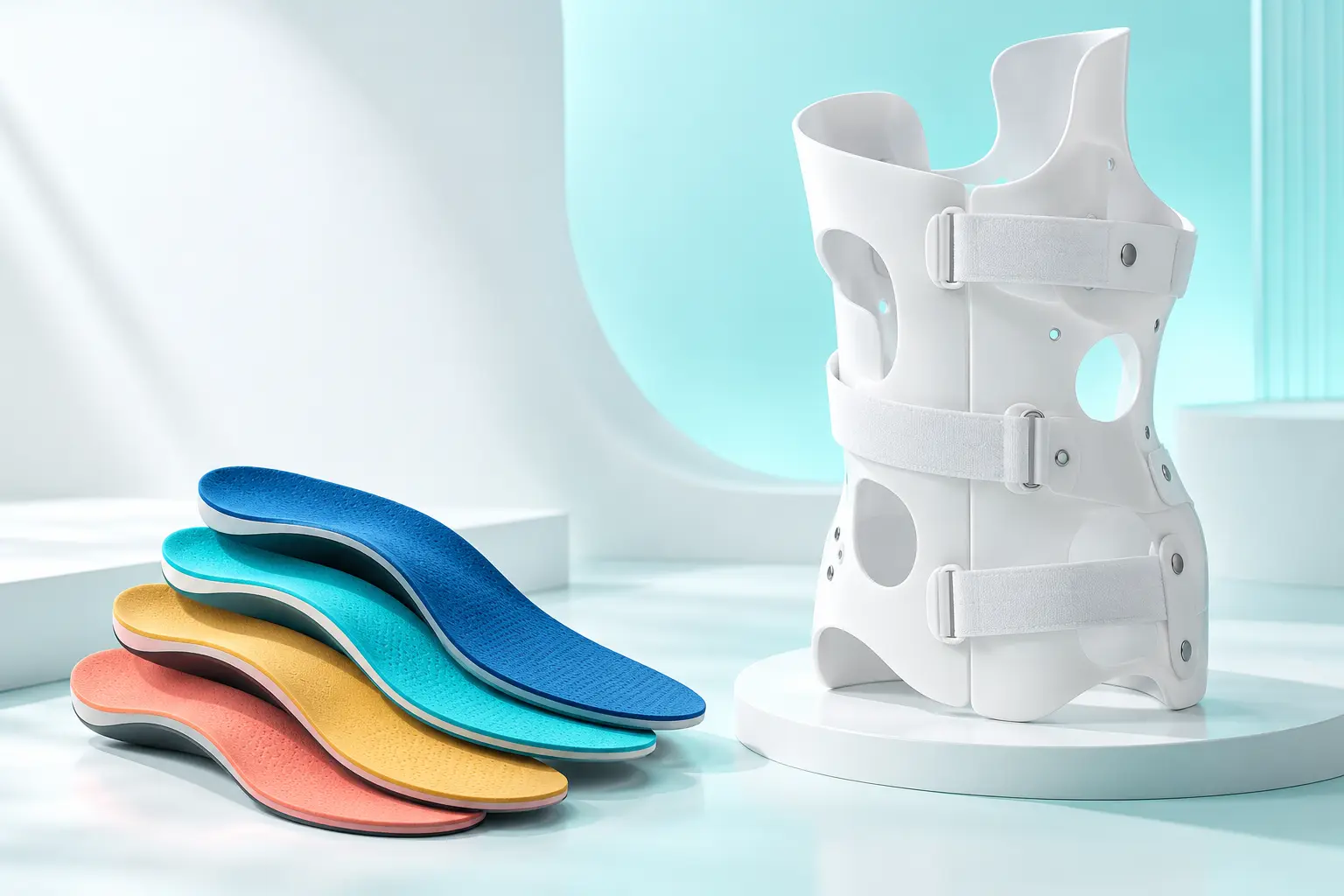 Bespoke insole and scoliosis brace representing Wonderwalk patient-specific solutions
