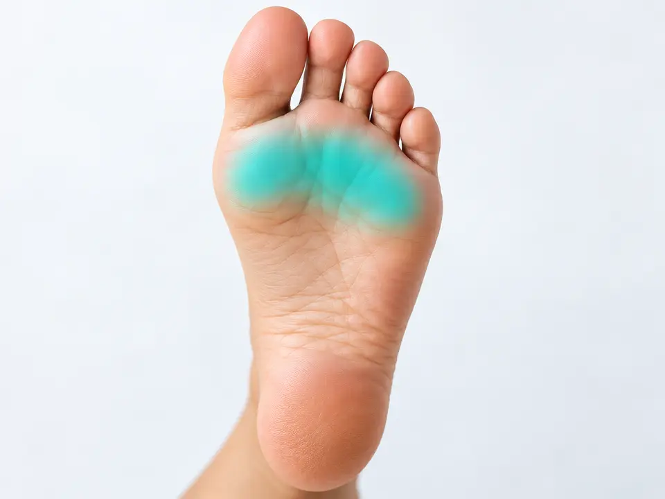 Pressure area under the ball of the foot