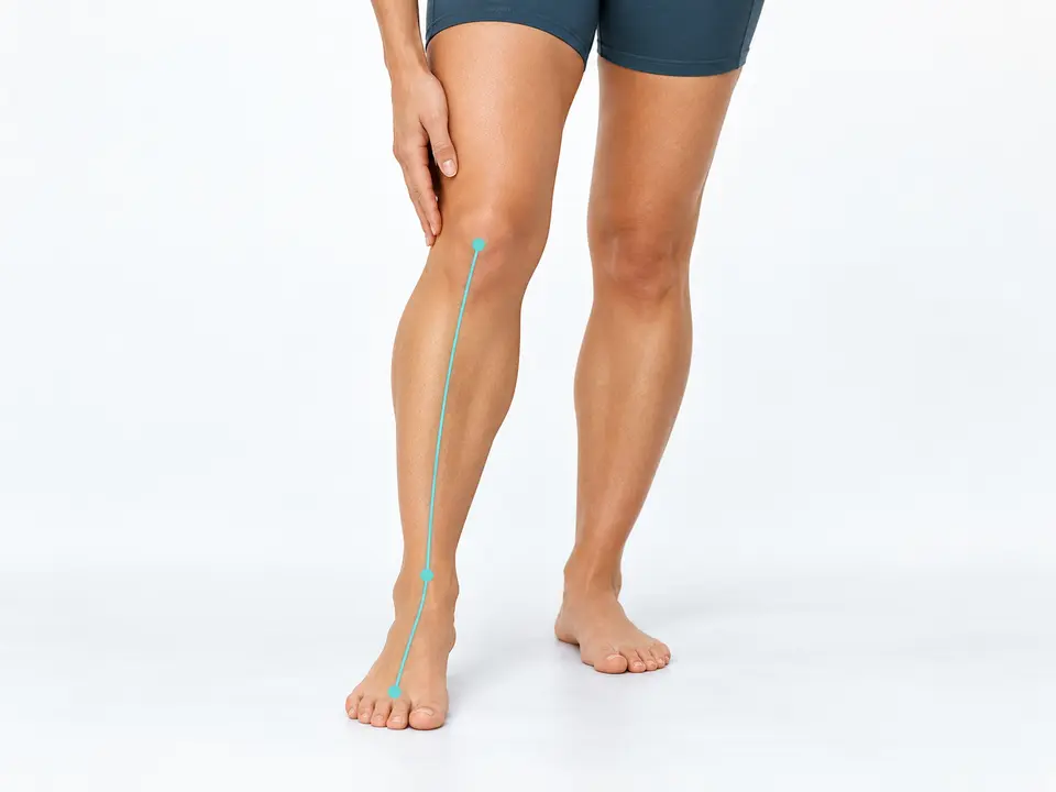 Alignment between the foot, ankle and knee while standing