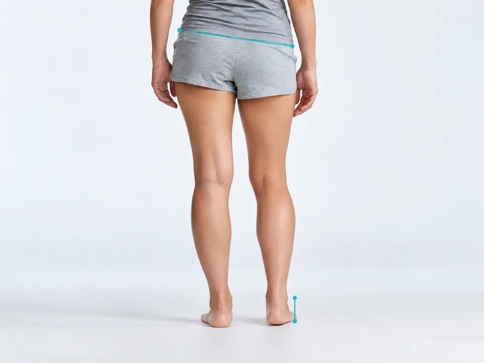 Pelvic height and heel measurement during a leg-length assessment