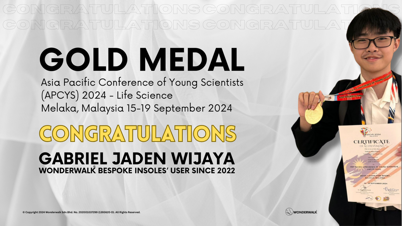 Gabriel Jaden Wijaya holding his gold medal and certificate after winning the Life Science category at the Asia Pacific Conference of Young Scientists (APCYS) 2024 in Melaka, Malaysia.