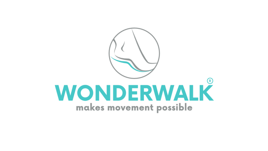 Wonderwalk logo featuring a foot icon and the slogan "makes movement possible," with the registered trademark symbol (®) next to the brand name.